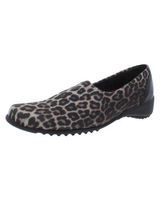Munro Brown Traveler Leopard Print Slip On Casual Shoes