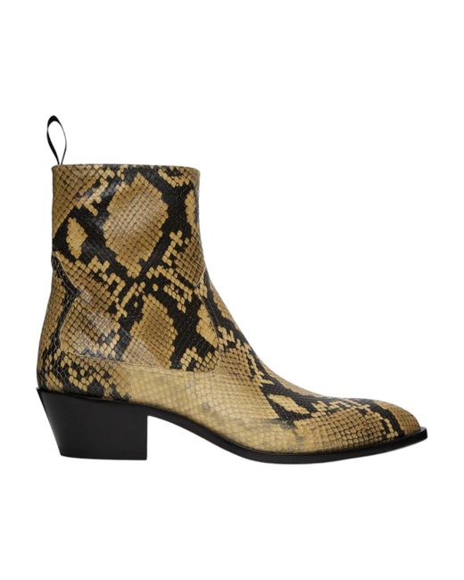 Bally Brown Gaiman 6303990 New Rhu Snake Embossed Leather Boots for men