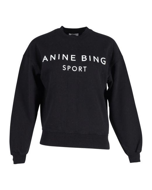 Anine Bing Blue Evan Logo-print Sweatshirt