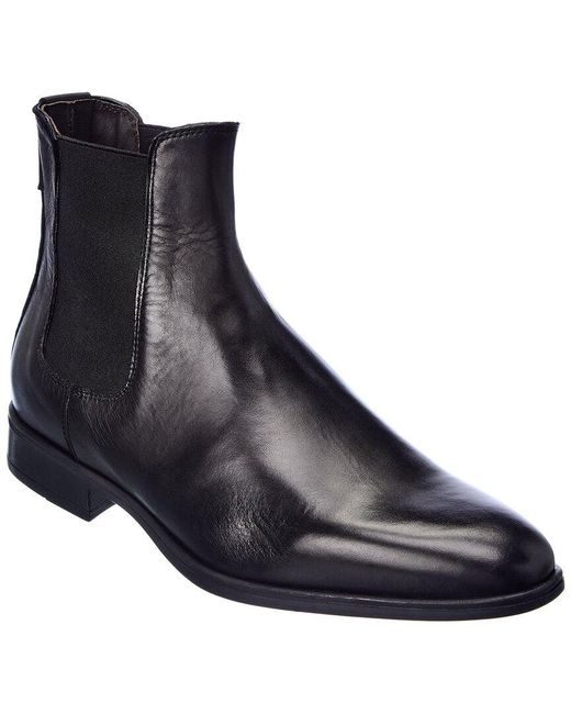 M by Bruno Magli Black Mariano Leather Boot for men