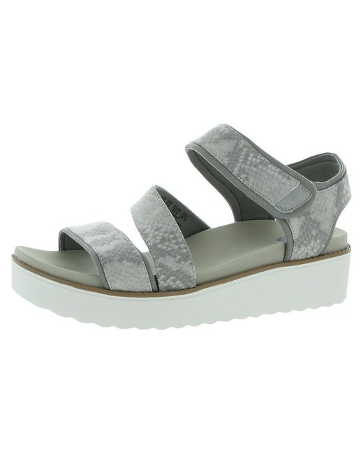 Dr. Scholls Gray Move It Faux Suede Animal Print Wedges