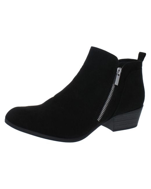 Esprit Black Timber Faux Suede Round Toe Ankle Boots