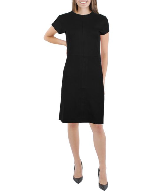 French Connection Black Rallie Cot Cap Sleeve Short Mini Dress