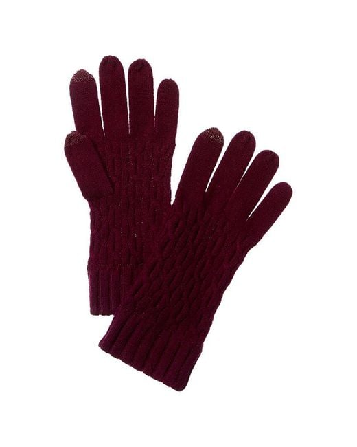 Forte Red Cable Texture Stitch Cashmere Gloves