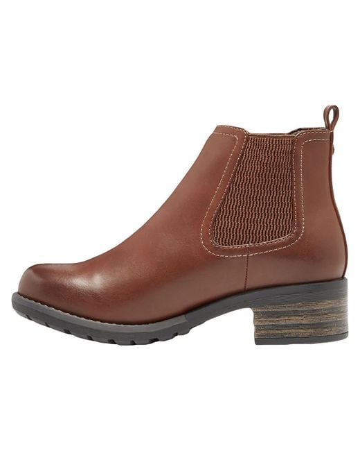 Eastland Jasmine Faux Leather Slip On Ankle Boots in Brown Lyst