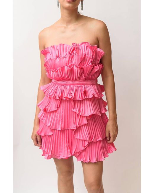 AMUR Reed Pleather Shell Dress In Watermelon Sour in Pink Lyst