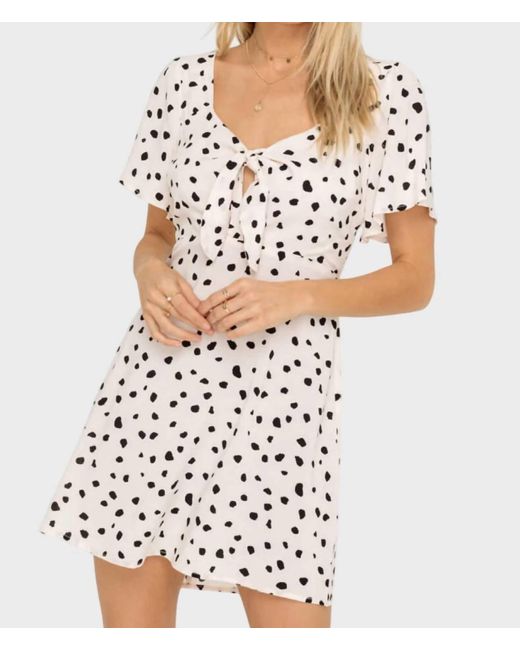Lush White Front Knot Dress