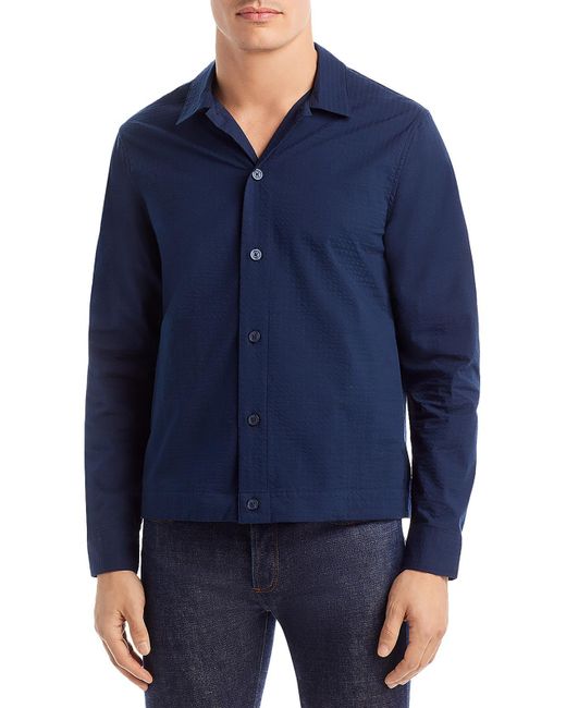 Michael Kors Blue Seersucker Collar Button-down Shirt for men