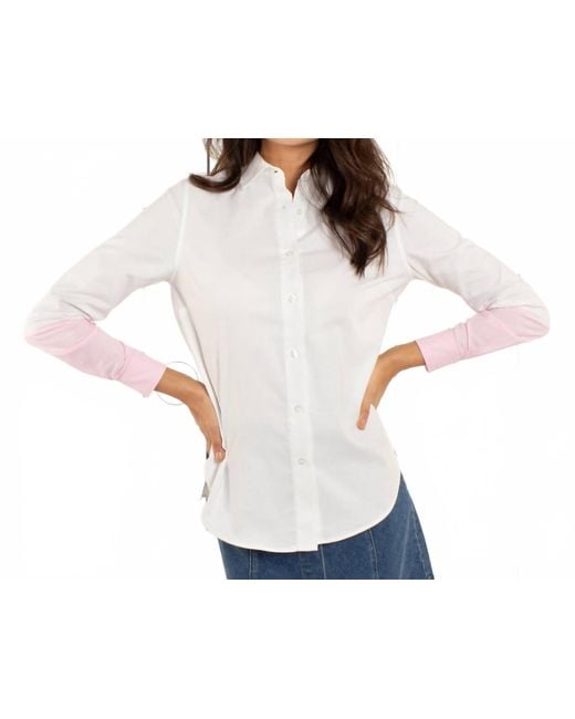 Thirteen Seven Women's White Hand Dipped Shirt