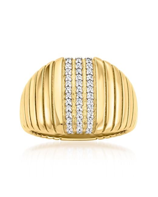 Ross-Simons Metallic Diamond Ribbed Ring