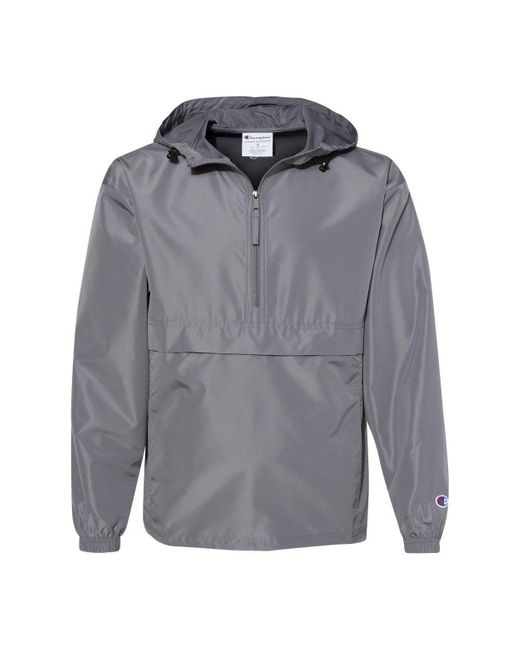 Champion Gray Packable Quarter-zip Jacket for men