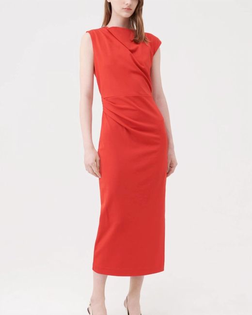 Marella Red Flo Jersey Midi Dress