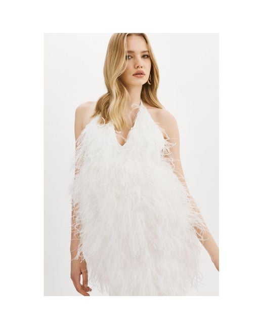 Lamarque White Solveig Feather Dress