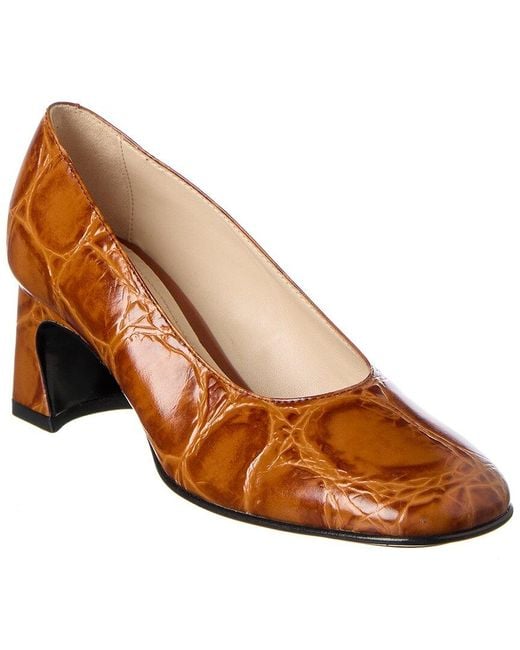 cardi crocodile embossed leather pump
