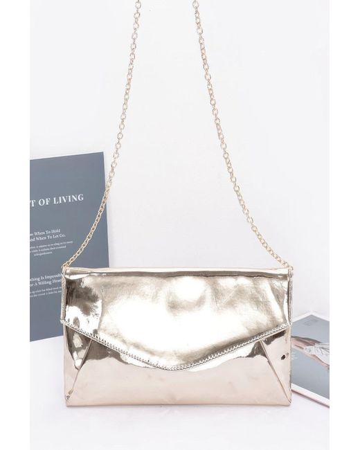 TRUEDAMES Metallic Mirror Envelope Clutch