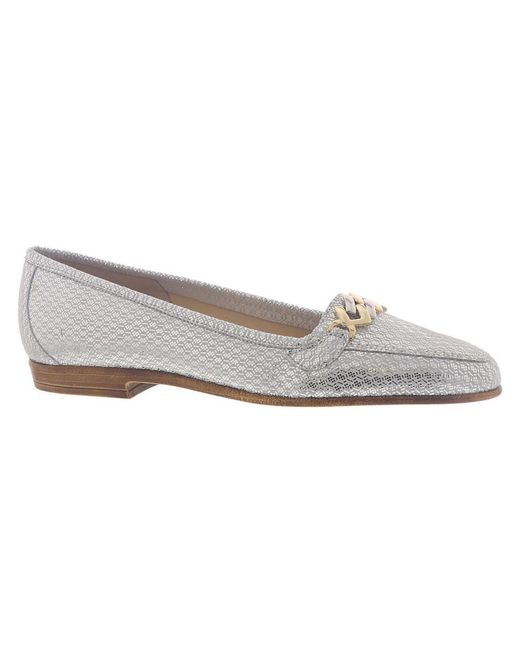 Amalfi by Rangoni Gray Oste Leather Slip On Loafers