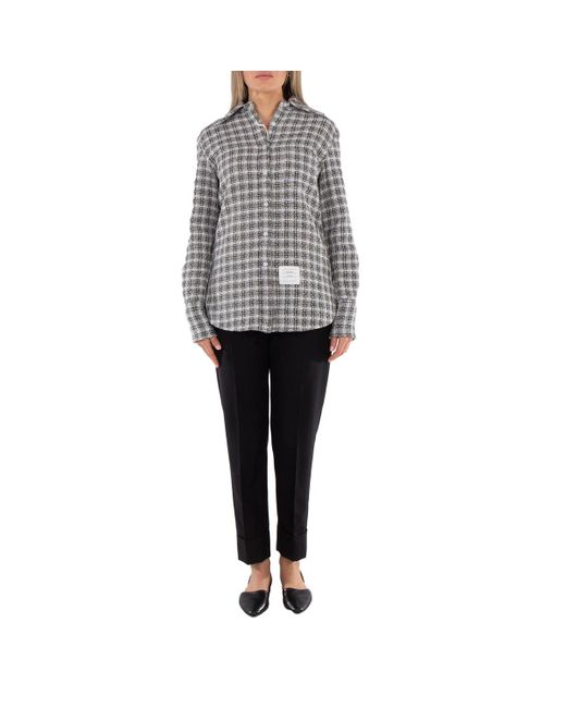 Thom Browne Gray Twill Low Rise Cigarette Trouser