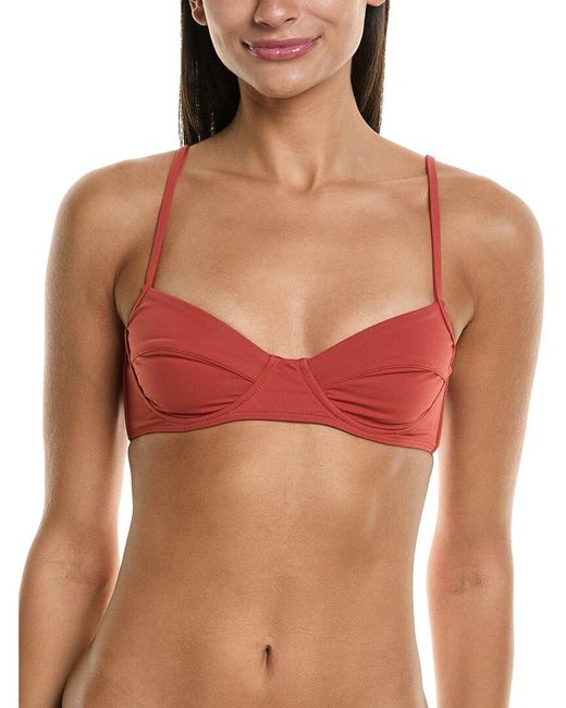 Mara Hoffman Red Lua Bikini Top