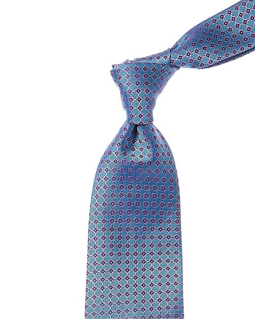 Brooks Brothers Bright Blue Mini Geo Neat Silk Tie for men