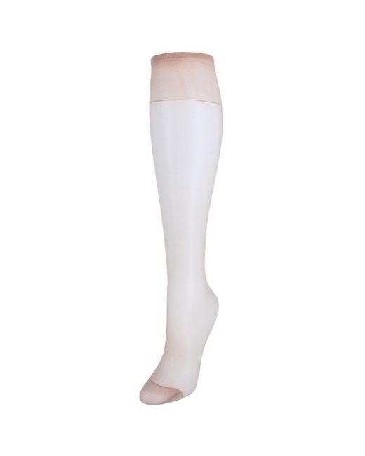Hanes White Silk Reflections Sheer Knee Highs Reinforced Toe (2 Pack)