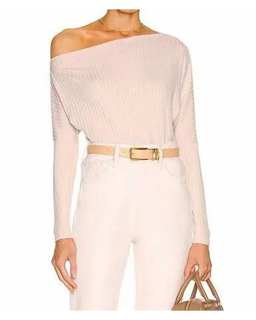 Enza Costa Pink Sweater Rib Slouch Top