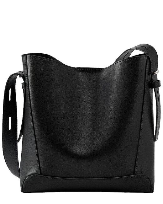 Adele Berto Black Leather Shoulder Bag