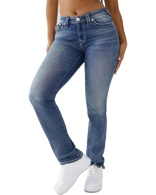 True Religion Blue Billie Mid-rise Stretch Straight Leg Jeans