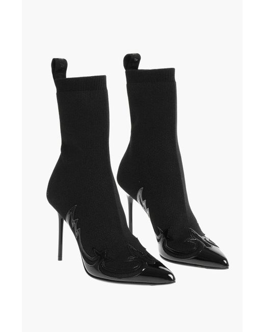 Balmain Black Sock Boots With Decorative Detail