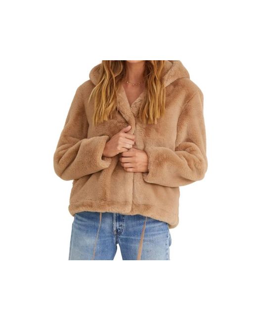 Bella Dahl Blue Faux Fur Hooded Jacket