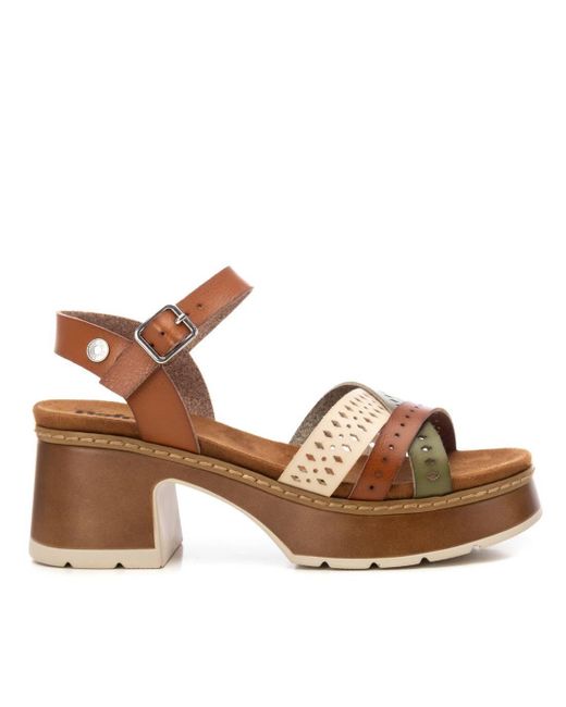 Xti Brown Ankle Strap Heeled Sandals Refresh By