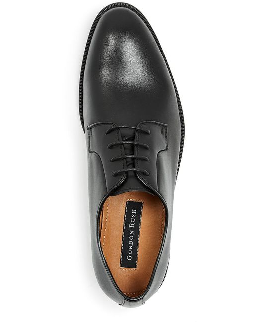 Gordon Rush Black Wheaton Leather Block Heel Derby Shoes for men