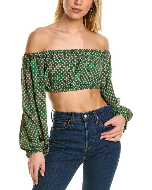 Traffic People Green Bandeau Top