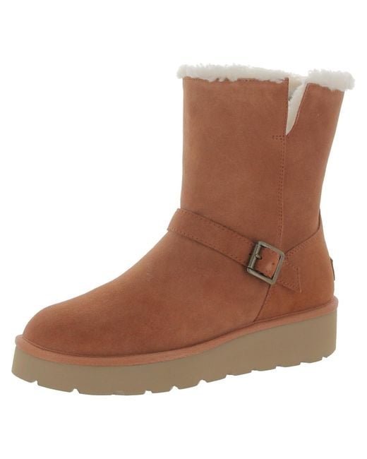Koolaburra Brown Kelissa Short Suede Faux Fur Lined Winter & Snow Boots