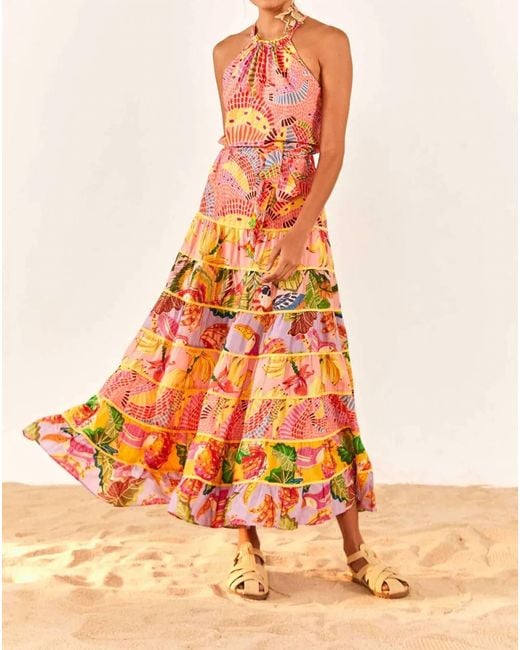 FARM Rio Mixed Pink Prints Maxi Dress I in Orange | Lyst