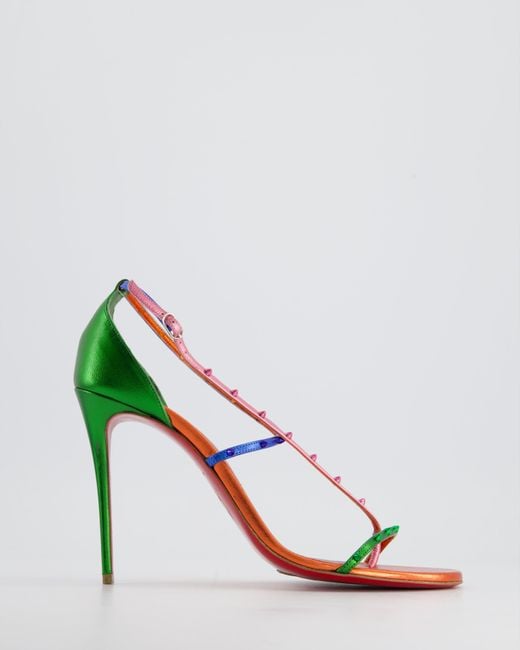 Christian Louboutin Multicolor Studded Simple Strap High Heel