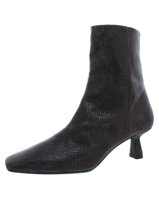 Bruno Magli Black Mati Leather Embossed Ankle Boots