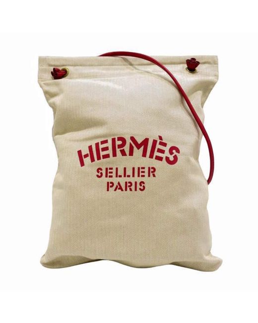 Hermès White Aline Canvas Shoulder Bag (pre-owned)