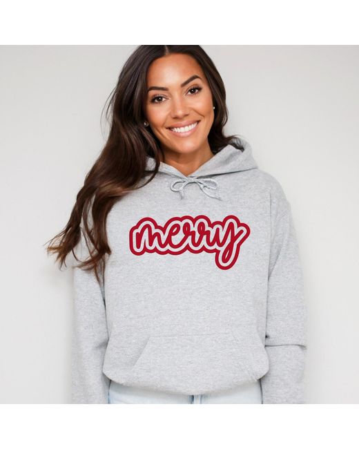 Simply Sage Market Gray Merry Outline Puff