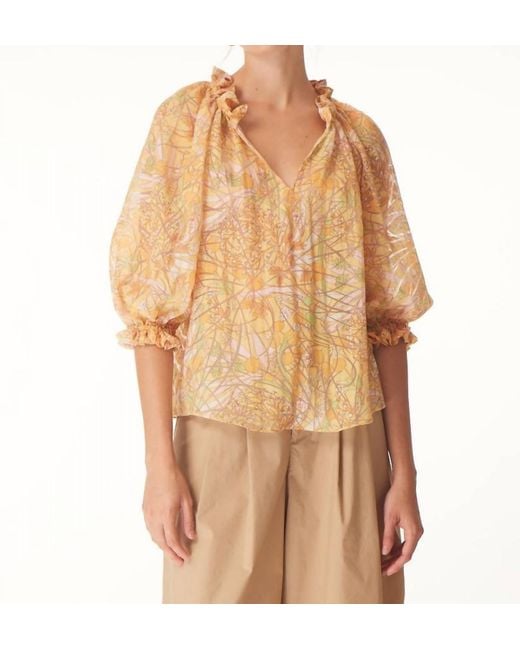 Gilner Farrar Natural Sunshine Print Ellie Blouse