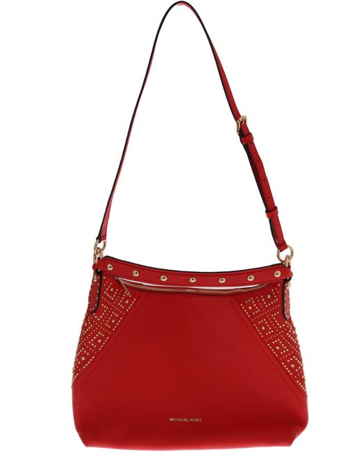 Michael Kors Aria Leather Shoulder Bag in Red Lyst