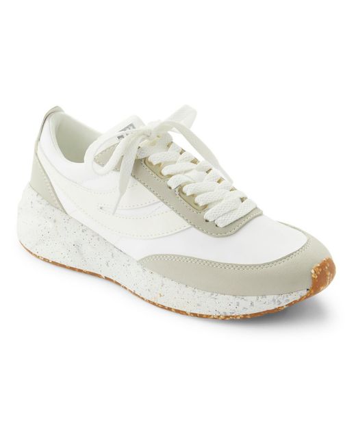 Steve Madden White Shelli Faux Leather Platform Casual And Fashion Sneakers