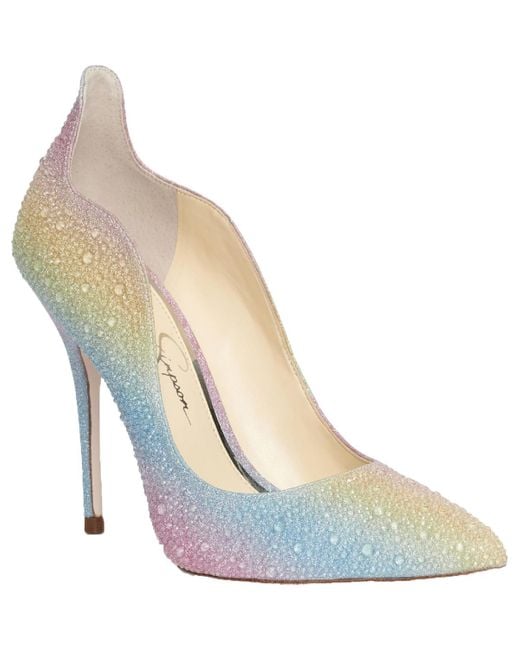 Jessica Simpson Blue Wayva Rhinestone Heels