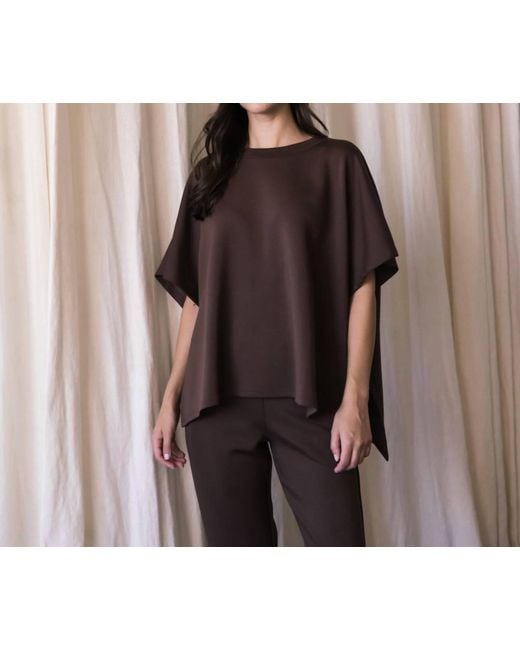 P.Cill Black Side Slit Cape Top