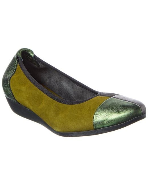 Arche Green Onyqua Leather Flat