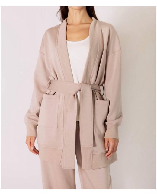P.Cill Pink Ribbed Contrast Robe