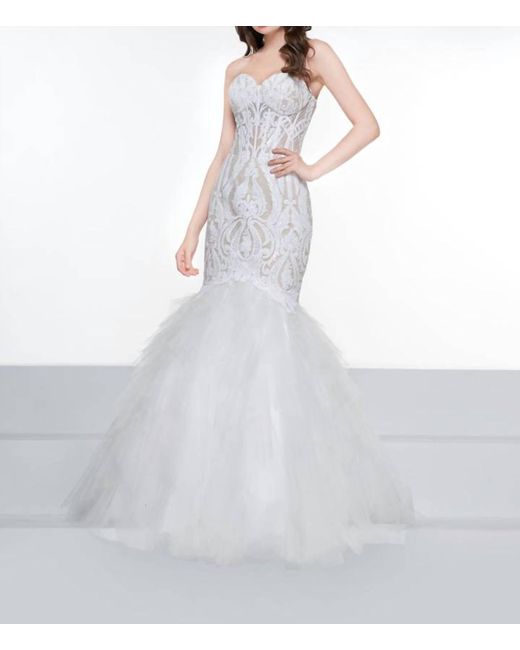 Colors Dress White Mermaid Evening Dress
