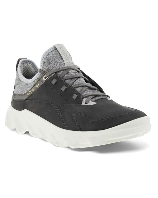 Ecco Gray Mx Lace-up Suede Lifestyle Casual And Fashion Sneakers