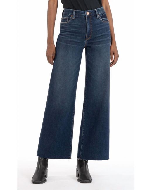 Kut From The Kloth Blue Meg High Rise Wide Leg Jean In Exhibited Wash