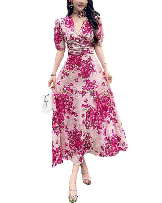 Adele Berto Pink Midi Dress