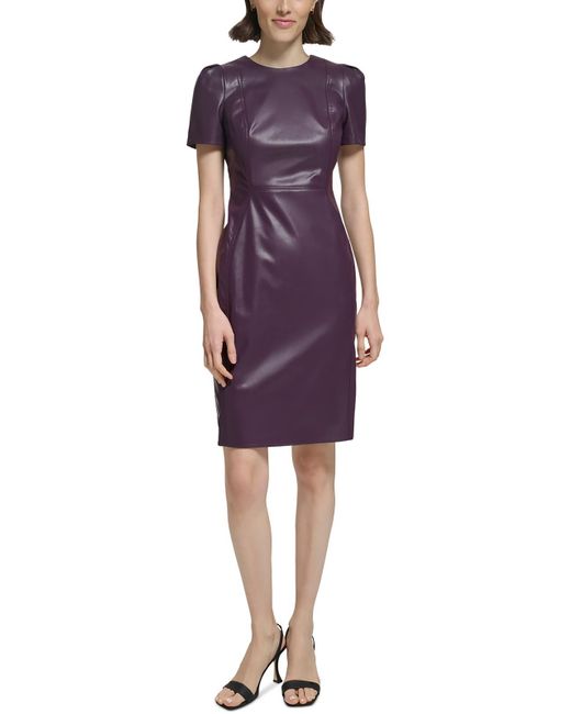 Calvin Klein Purple Semi-formal Short Sheath Dress